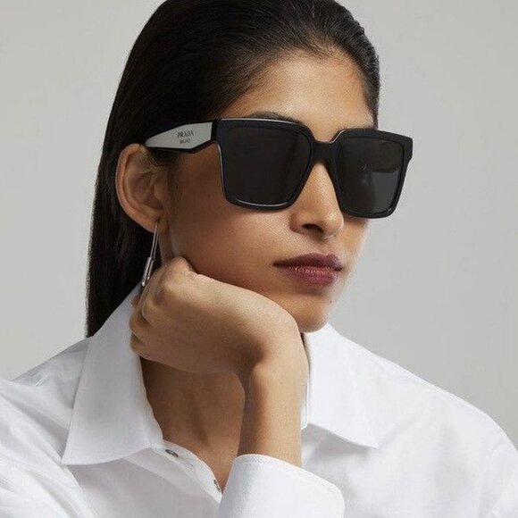 NWT PRASA SUNGLASSES BLACK WHITE - Picture 5 of 6